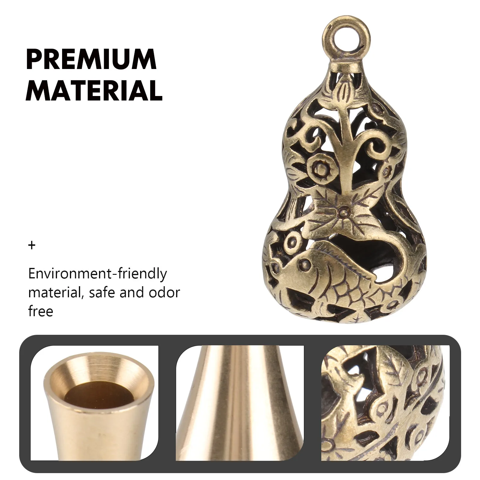 

5pcs Brass Pendants Hollow Gourd Keychain Pendant For Diy Jewelry Making Vintage Car Key Ring Accessory Handmade