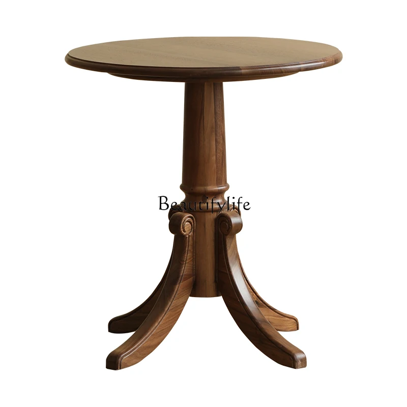 

American solid wood round few North American black walnut modern simple balcony tea table