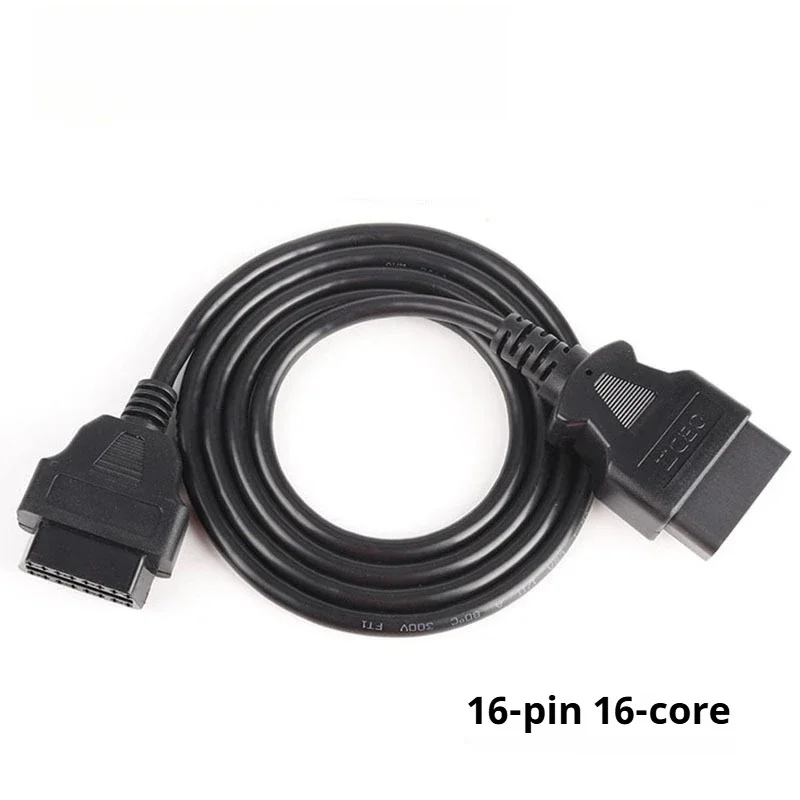 Car OBD Extension Cable Male-to-female 16-core Powered 16PIN OBD2 Diagnostic Tool Extension Cable 1.5 Meters
