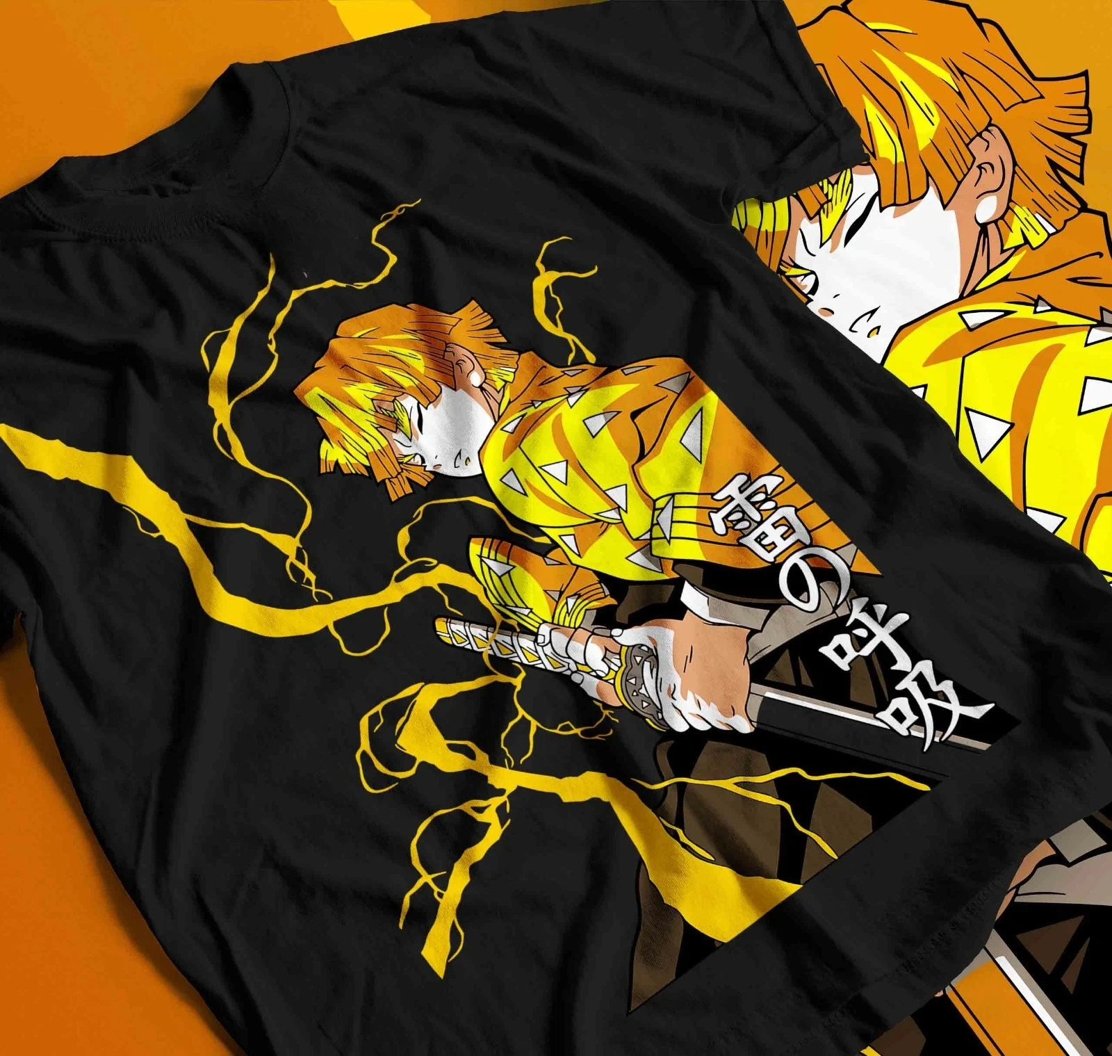 2026 Chinesisches Neujahr Agatsuma Zenitsu T-Shirt Demon Slayer Kimetsu No Yaiba Film Halloween Shirt Herren Rundhals-Shirt