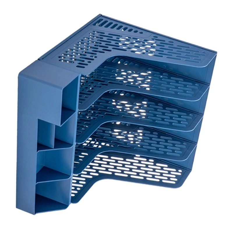 Porta-revistas porta-arquivos revistas com porta-canetas removíveis, 4 compartimentos, organizador revistas