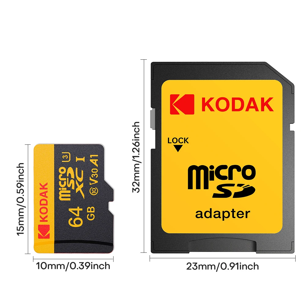 2Pcs KOADK High-Speed Micro SD Card 32GB 64GB for Recorder/Camera/Phone/PC Earphone Speaker HD Camera PSP SD Adapter