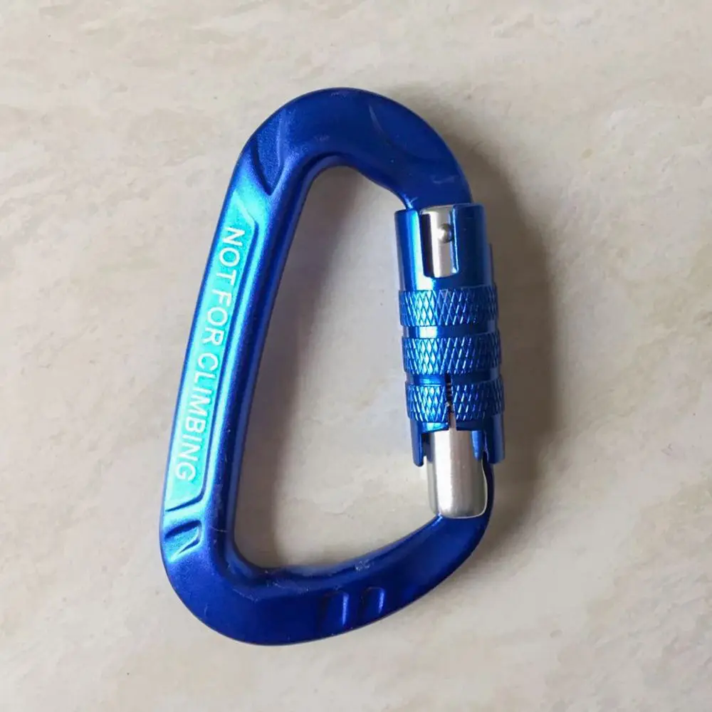 12KN Outdoor Automatic Lock Buckle D Shaped Carabiner Clasp Keyring Clip Camping Kits Rope Buckle Water Cup Buckle Climbing Tool