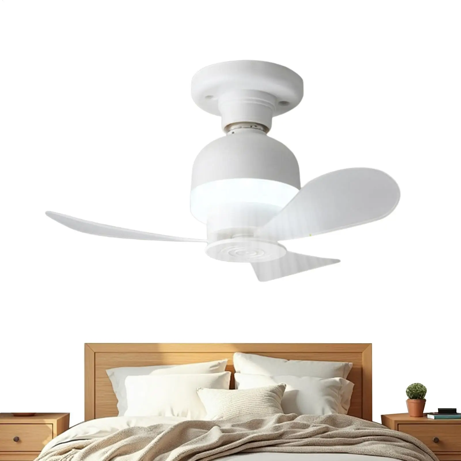 LED Ceiling Fan With Light And Remote Control 7.5W 3.5W Dimmable E27 Socket Ceiling Fan For Bedroom Living Room 3 Blades