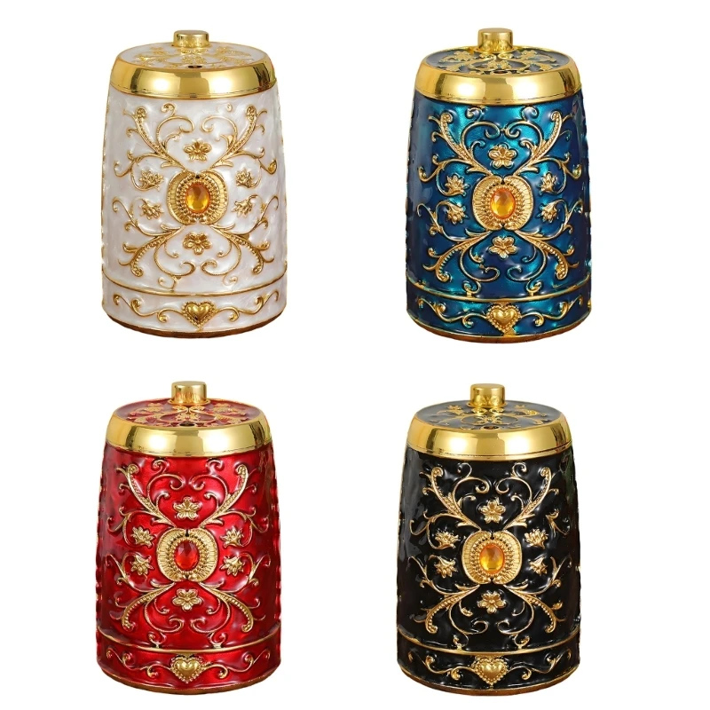 Decorative Press Top Toothpick Holder with Automatic Popping Up Mechanism for Dining Table, Embossing Tabletop Toothpick KXRE