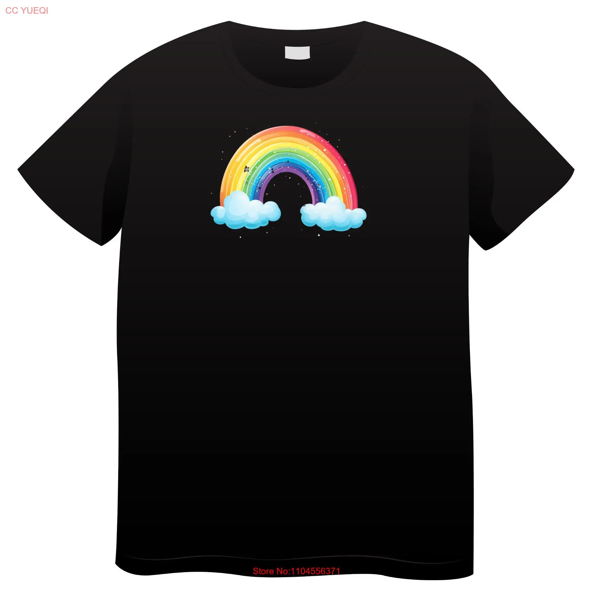 

Футболка с акварельным радужным мотивом, персонализированные длинные или короткие рукава