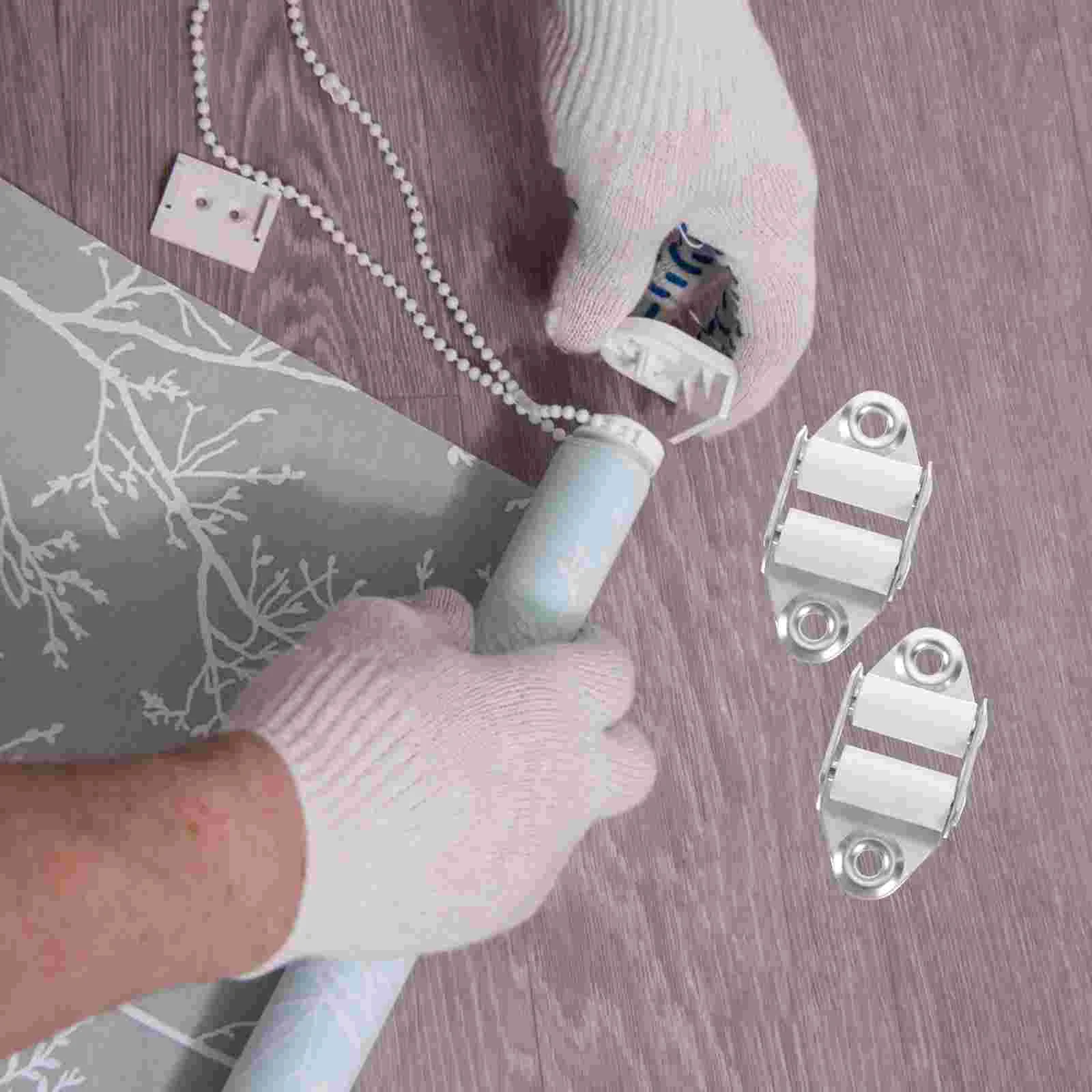 

6 Pcs Curtain Hardware Brackets Roller Blinds Supply Shutters Webbing Guides Shades Fittings Beaded Set Protector