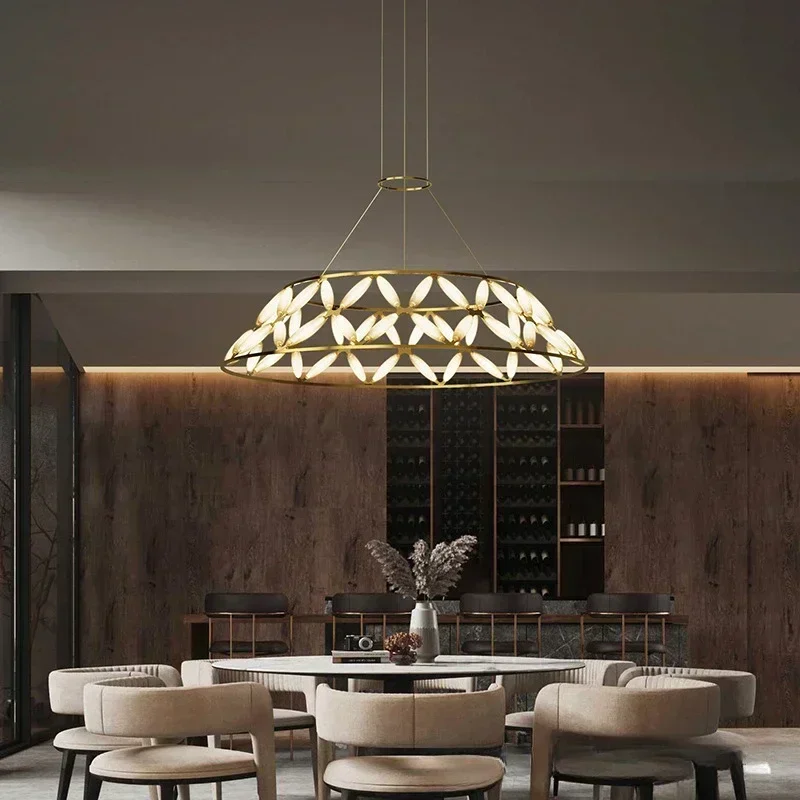Nordic Light Luxury Creative Acrylic LED Pendant Light Home Dining Room Bedroom Living Room Hall Modern Decorative Chandelier
