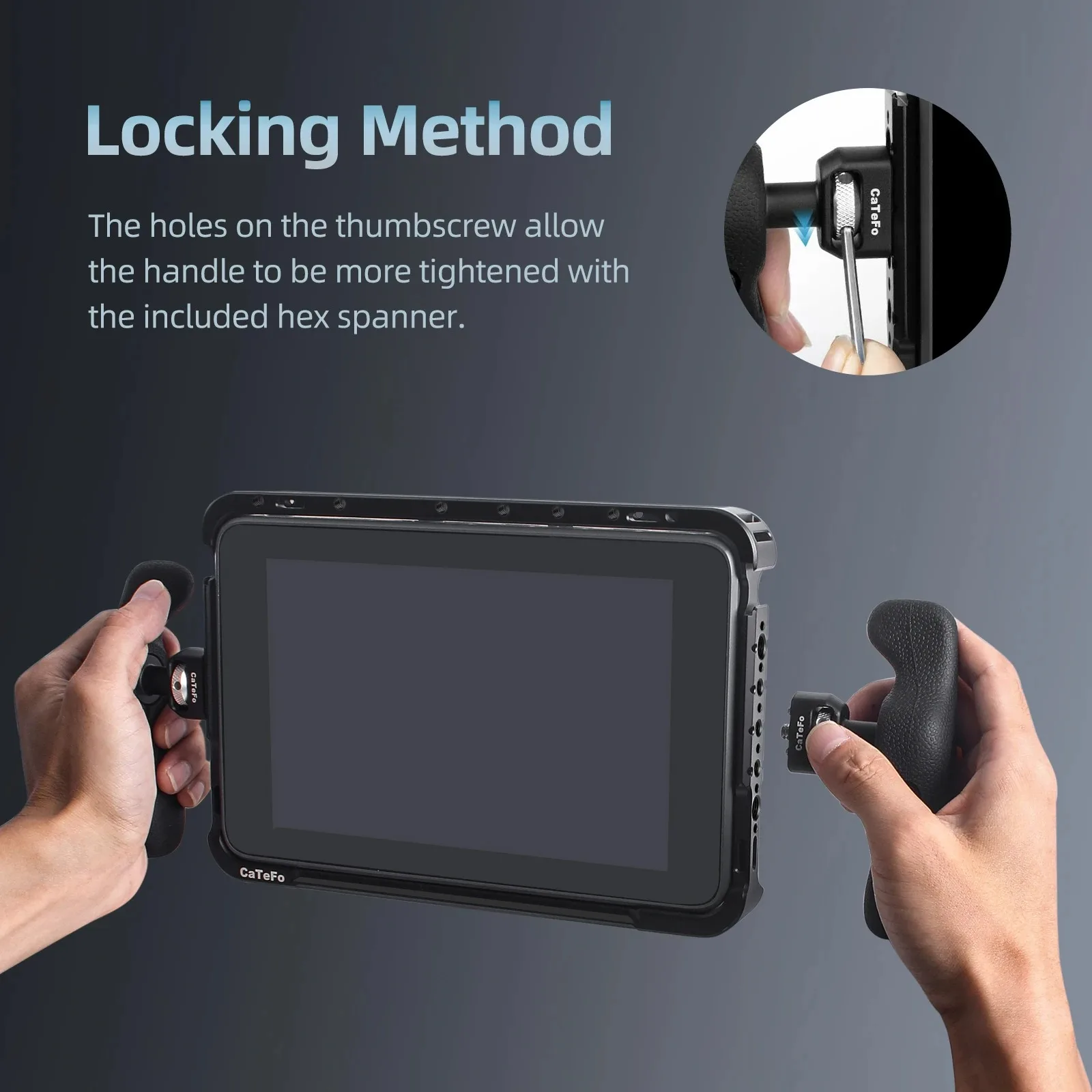 CaTeFo Cage with Handle Kit For YoloLiv YoloBox Ultra, Full Aluminum Alloy Cage with Left and Right 1/4'' Handles from