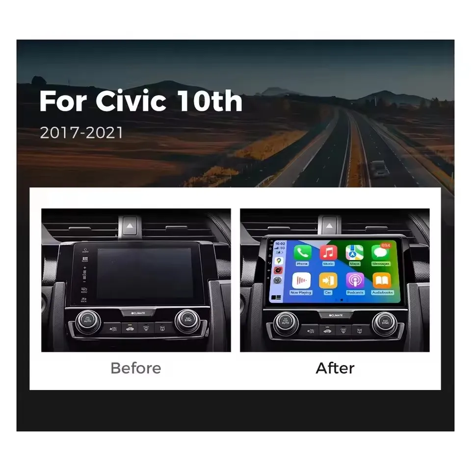 Andriod 16 For Honda Civic 10gen 2015 - 2021 Car stereo radio Multimedia Player Wireless Carplay Android auto WiFi DSP 4G BT