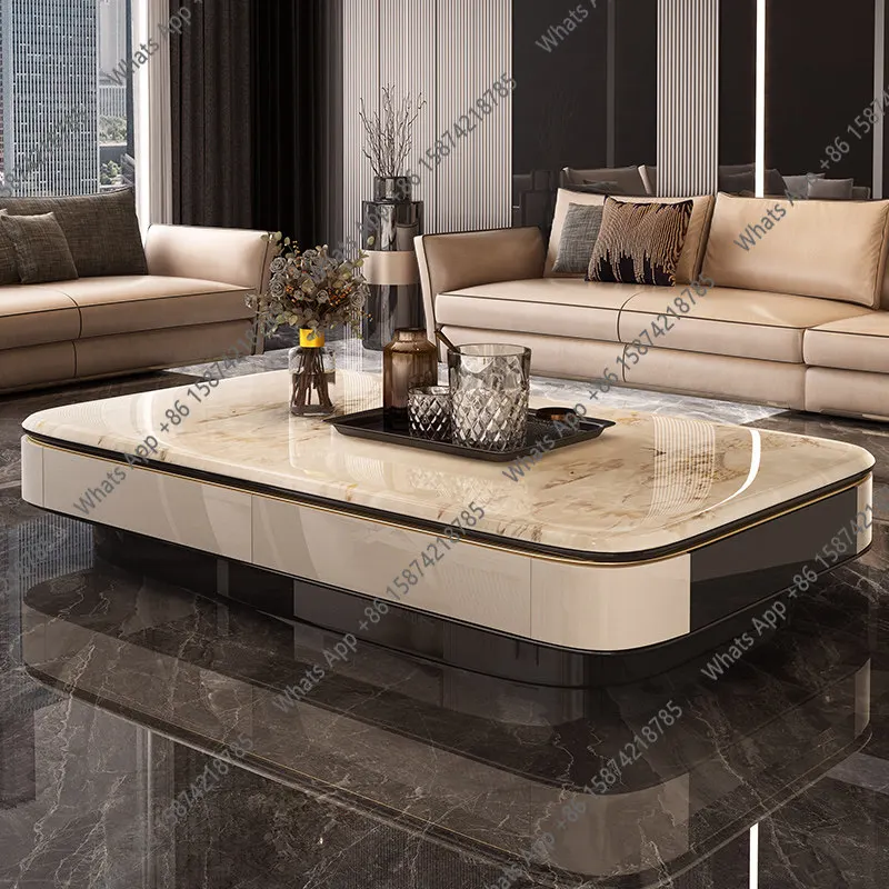 

Microcrystalline coffee table light luxury high-end living room home style minimalist modern simple high-end modern tea table