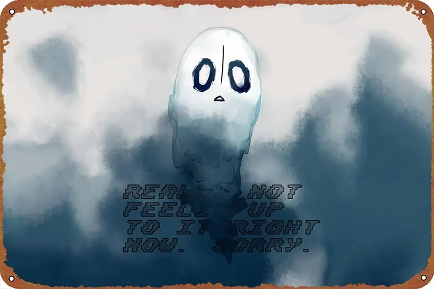 Video Game Undertale Napstablook Poster Vintage Cute Metal Sign Gift Retro Novelty Cafe Store Garage Tin Signs