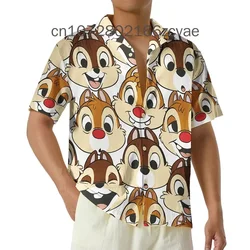 2024 Chip N Dale Tropical Hawaiian Fashion Summer Short Sleeve Shirt Disney Chip And Dale Hawaiian Shirt Beach Button Down Shirt