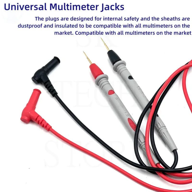 Silicone Wire Universal Probe Test Leads Pin 1000V 20A Digital Multimeter Probe Test Leads Needle Tip Common 20A Mutimeter Jacks
