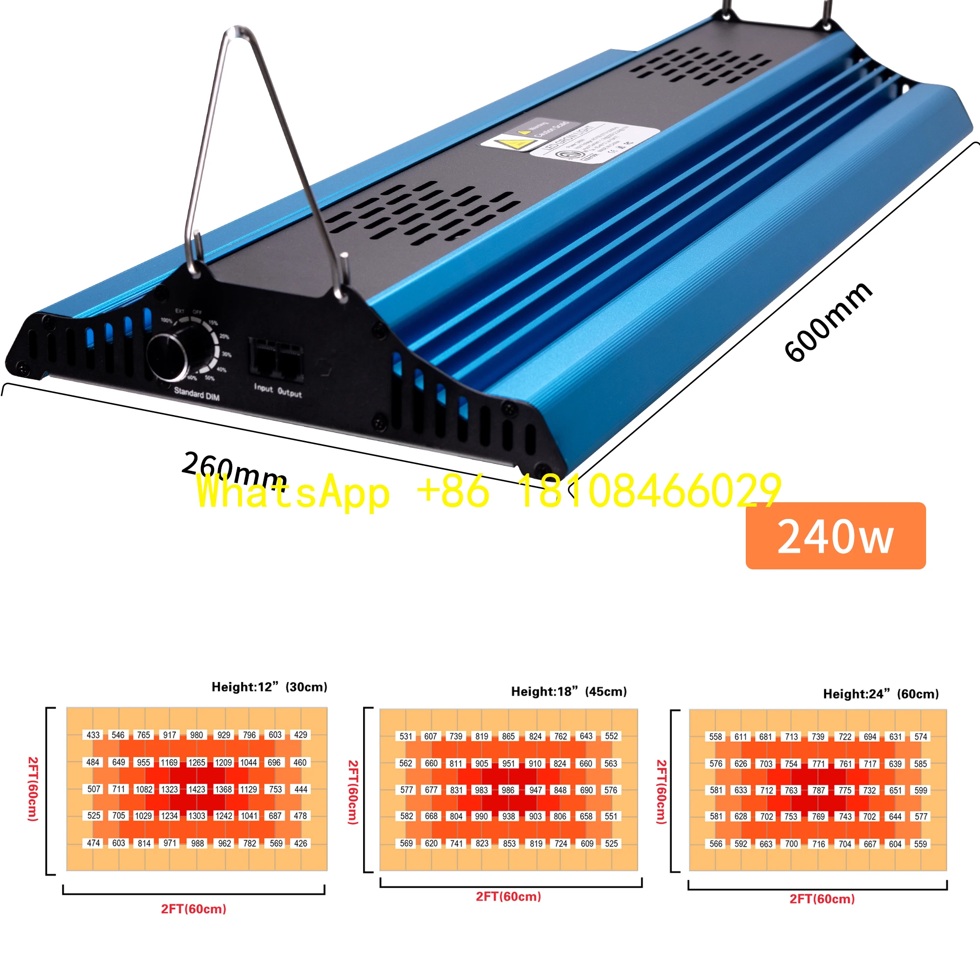 

Plus for Indoor Bloom Plant Growing 240W LM301B IP65 Adjustable Full Spectrum IR LED Grow Light Panel Board