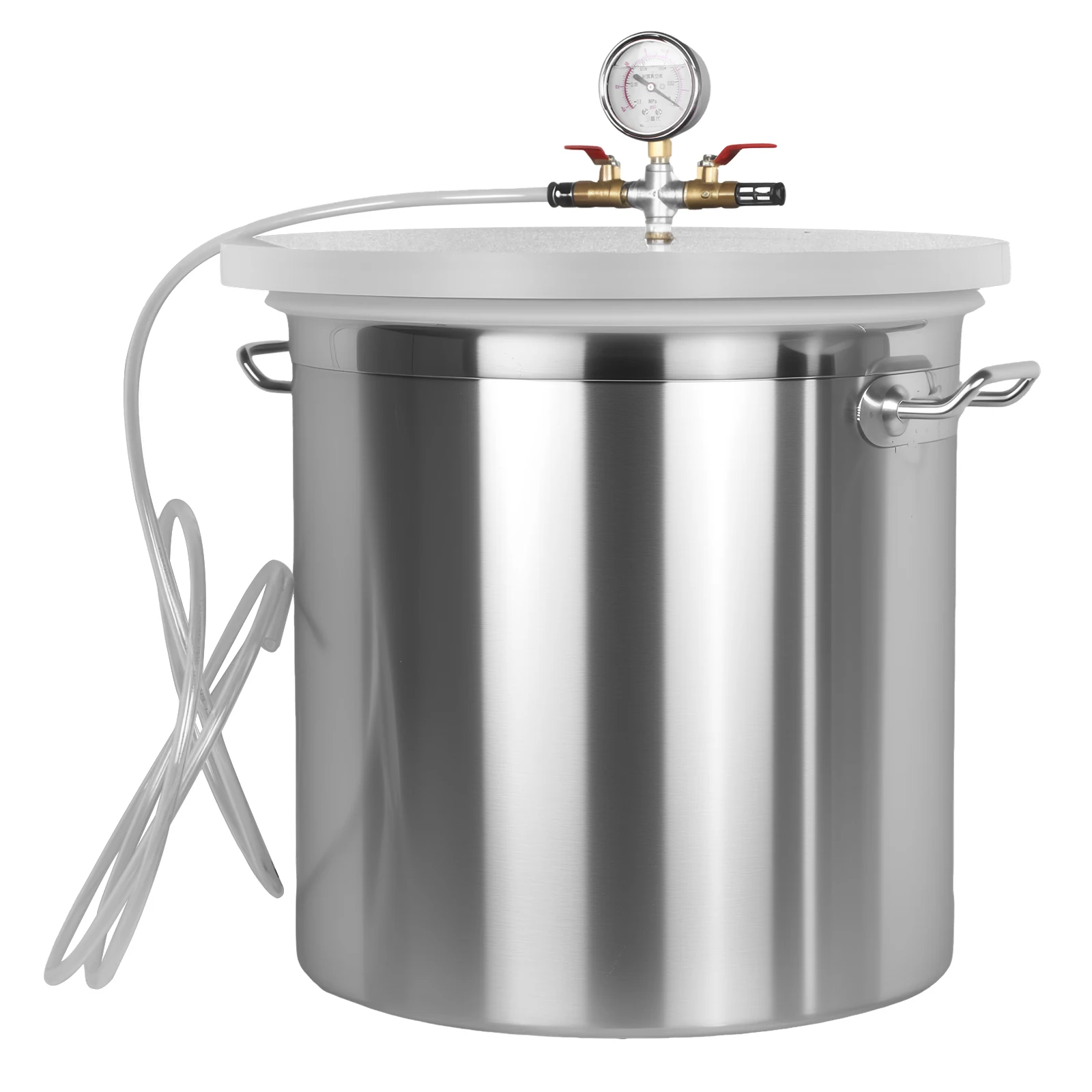 

304 Stainless Steel Vacuum Defoaming Drum with Clear Lid Industrial Vacuum Degassing Barrel Without Pump for Wood Stabilization