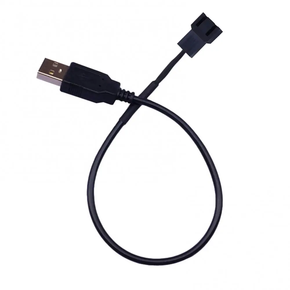 2 Pin Fan Cable USB A Male to 2 Pin Case Fan Adapter Connector Cable for PC Desktop Computer Full Copper Core Wire Fan Cable