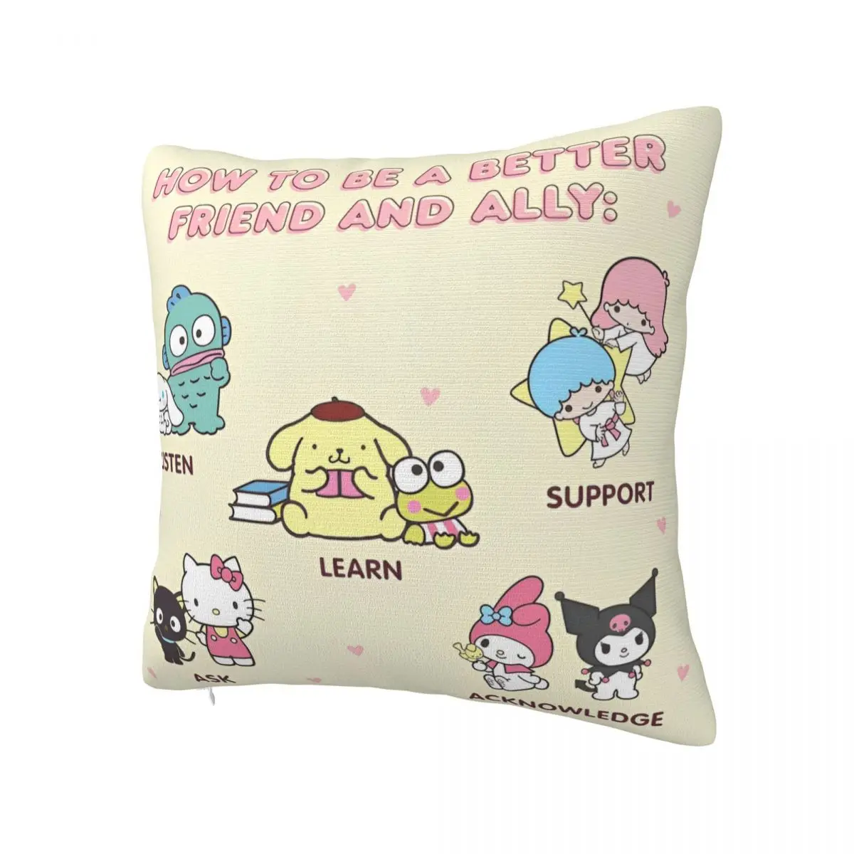 Soft Sanrio Kuromi Melody Hello Kitty Pillowcase Polyester Cushion Cover Decorations Cartoon Pillow Case Cover Chair