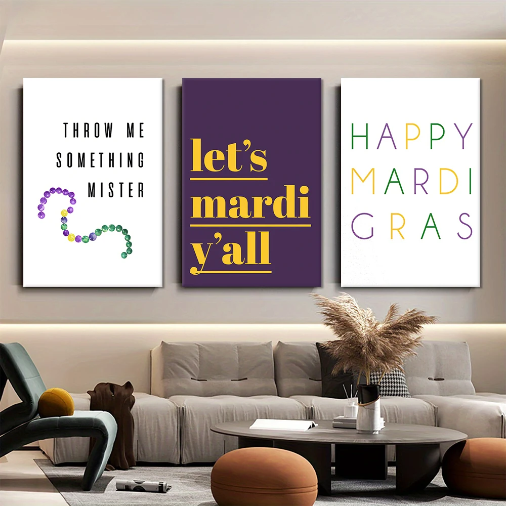 3 كرنفال الديكور قماش لوحات كلاسيكية "رمي لي شيء مستر" شعار الأرجواني الأخضر الأصفر حبة سلسلة تصميم جديد Orl