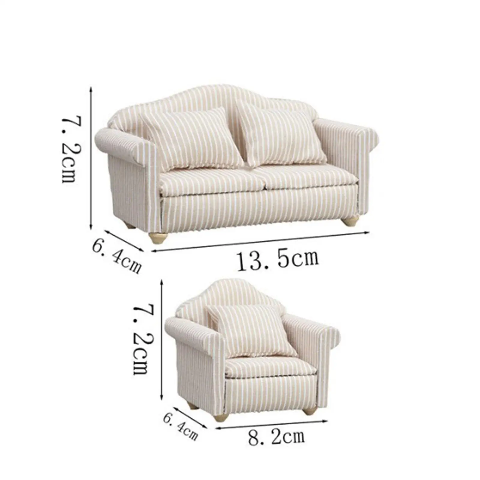 3 stuks 1:12 poppenhuis meubilair bank meubilair model leven scène poppenhuis