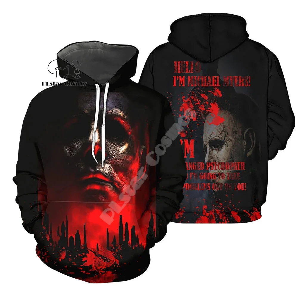 NewFashion Halloween Horror Terror Movie Character Michael Myers Jason Cosplay 3DPrint Pullover Harajuku Casual Jacket Hoodies H