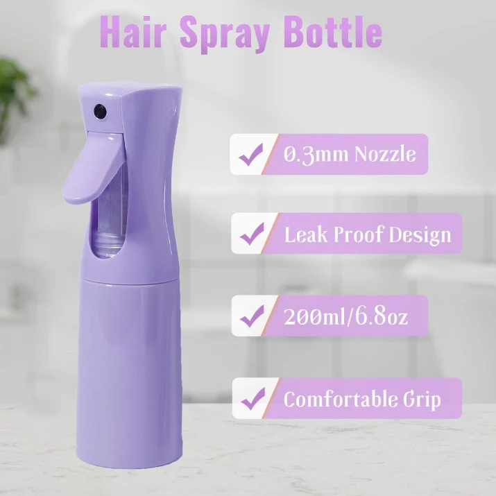 6pcs hair styling set, spray bottle shampoo and brush caps, three hair combs, hair salon tools, special for real hair wigs - view 6