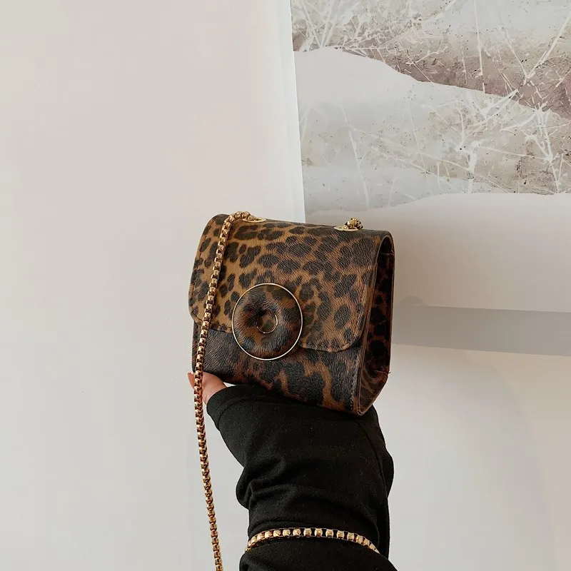 

2025 New Retro Chic Square Bag for Women, Animal Print Chain Strap Shoulder Crossbody, Edgy Compact Purse, Versatile & Stylish​