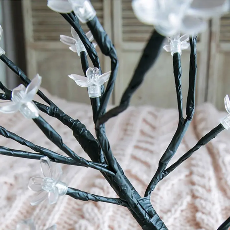Cherry Blossom Desk Top Bonsai Tree Light, Decorative Warm White Light for Home Festival Party Wedding Christmas Indoor Outdoor