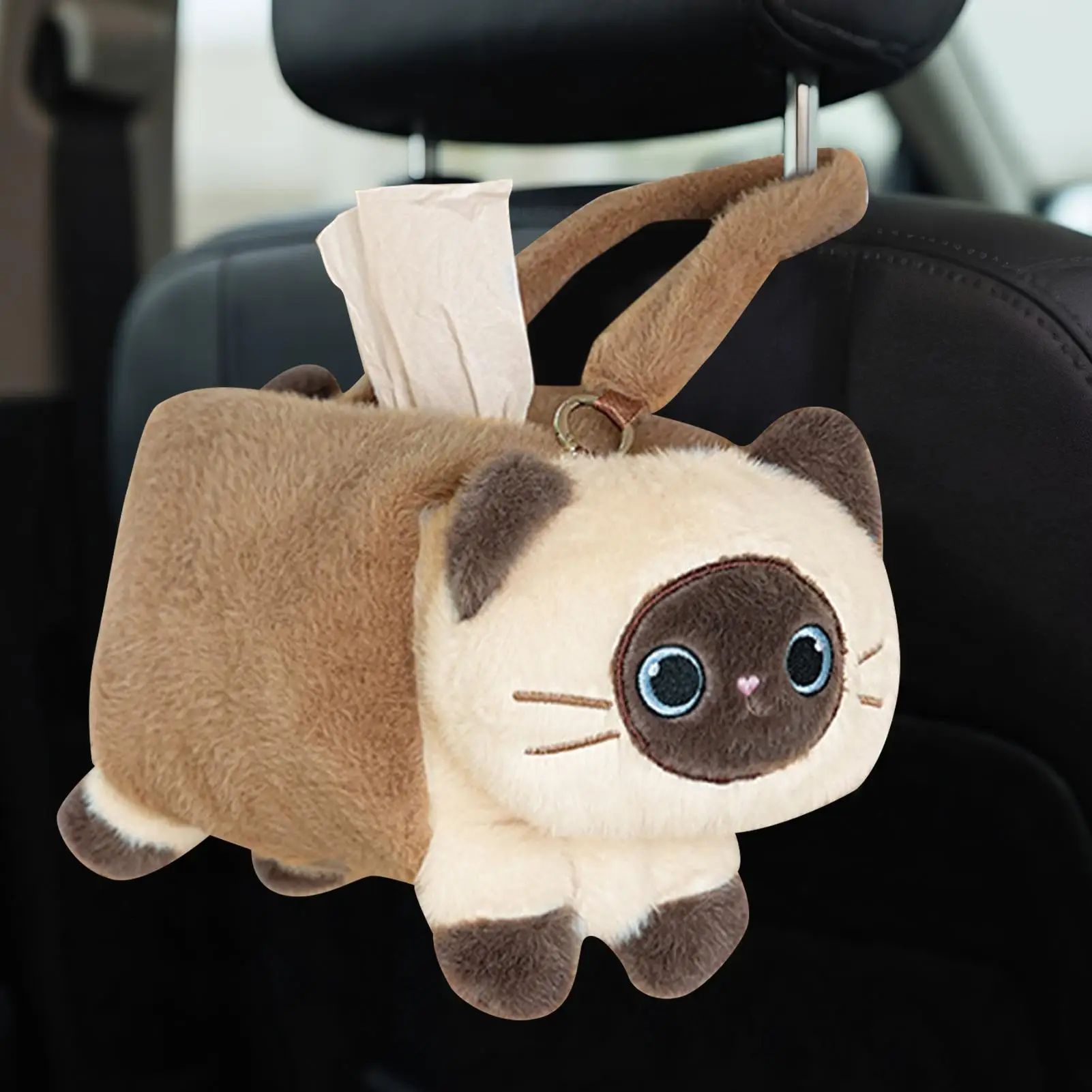Cat Car Tissue Box Car Seatback Napkin Tissue Dispenser Holder Hanging Car Storage Organizer for Road Trip Truck Sedan RV Auto - view 3