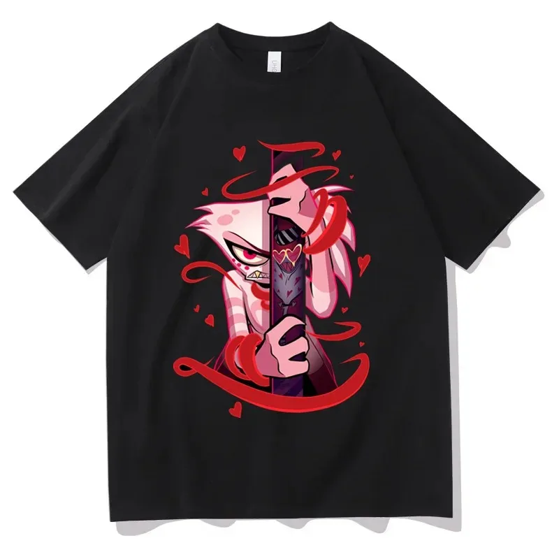 Hazbin Hotels Alastor Print Tshirt Summer Man T-shirt Y2k Round Neck Short Sleeve Tee Shirt High Quality Unisex T Shirt Clothing