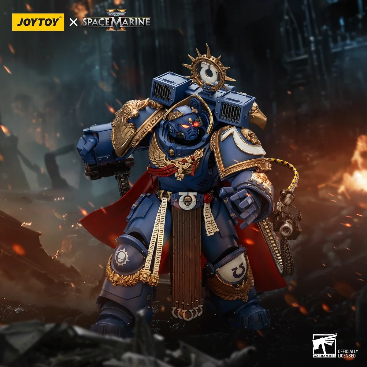 

JOYTOY Warhammer 40k Ultramarines Marneus Calgar, Chapter Master With MKX Gravis Armour And Gauntlets Of Ultramar Action Figures