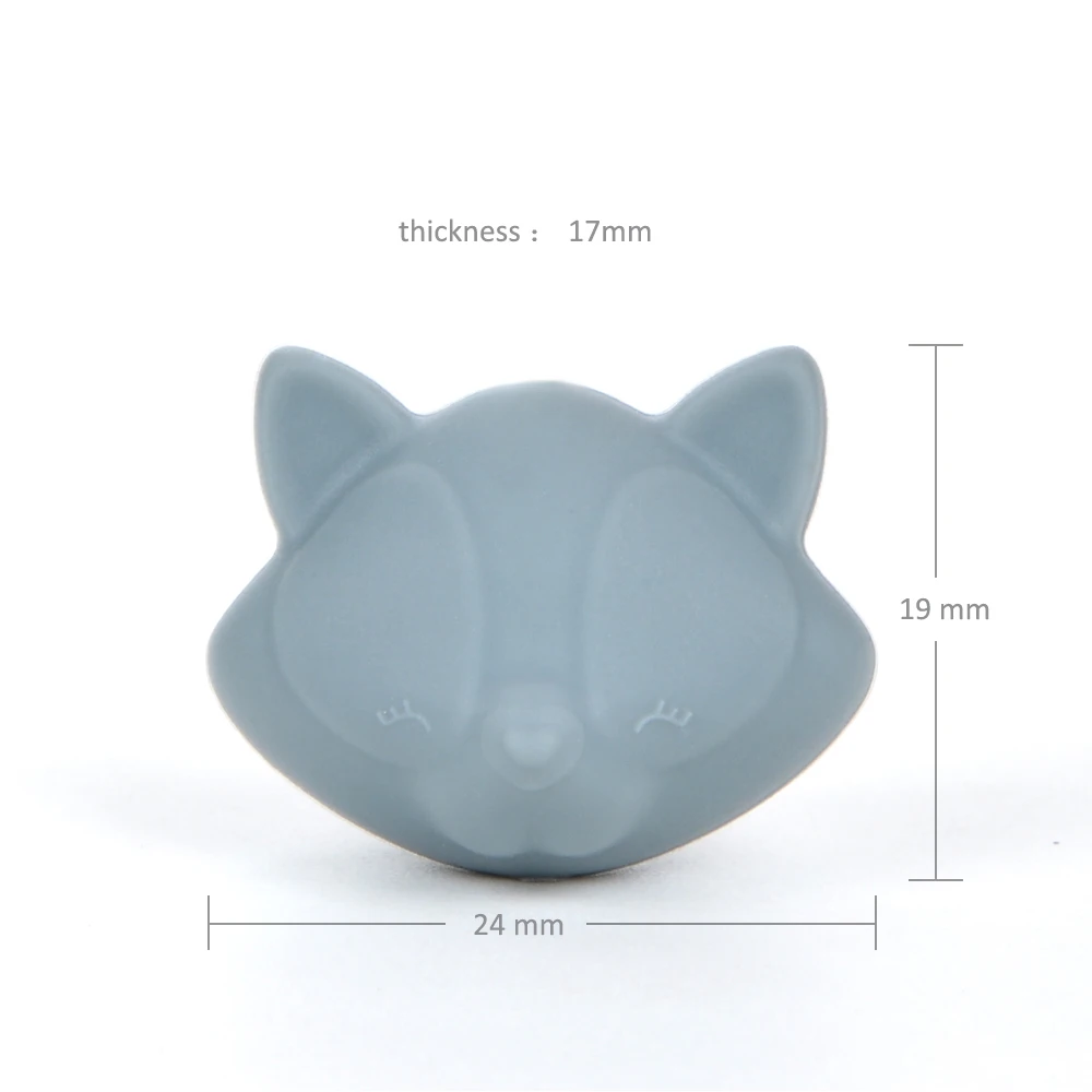 LOFCA 10pcs Silicone Beads Loose Animal Fox Shaped Baby Teethers BPA Free Food Grade Teething Accessories For Necklace Toys DIY