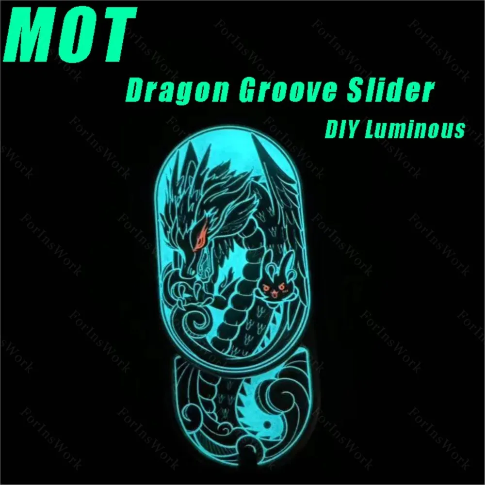 MOT Luminous Groove Slider Titanium Silver Dragon Metal Fidget Slider Anxiety Toy Cool Gadget