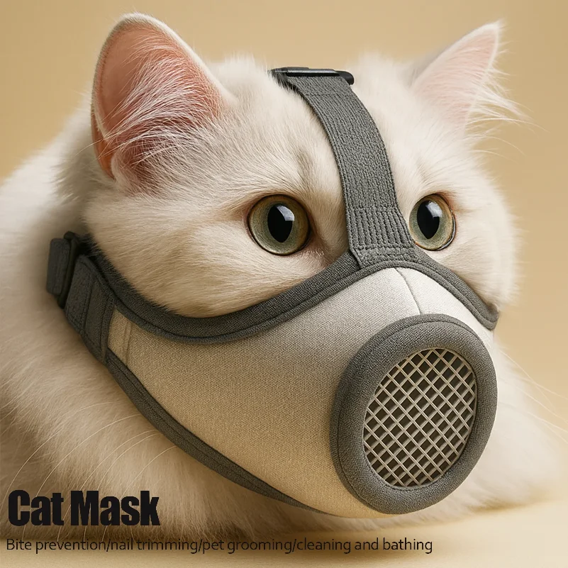 Pet Kitty Mouthpiece Facemask Prevent Random Shouting Prevent Random Biting Prevent Accidental Ingestion Breathable Cat Mouth Mu