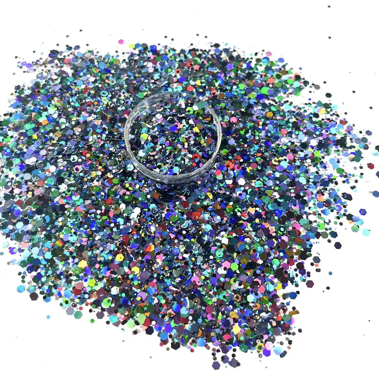 Glitter holográfico ofício granel 50g 1kg chunky misturado prego hexágono atacado lantejoulas reflexivo polonês slime