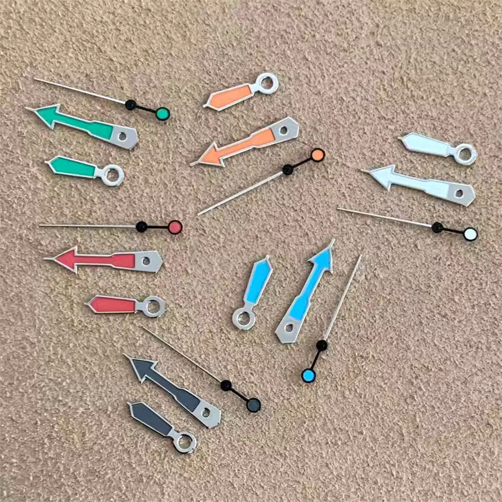 Pointeurs aiguilles de montre lumineuses vertes accessoires de montre multicolores pour mouvement NH35/NH36/4R/7S, aiguilles 8.5mm 12mm 12.5mm NH35