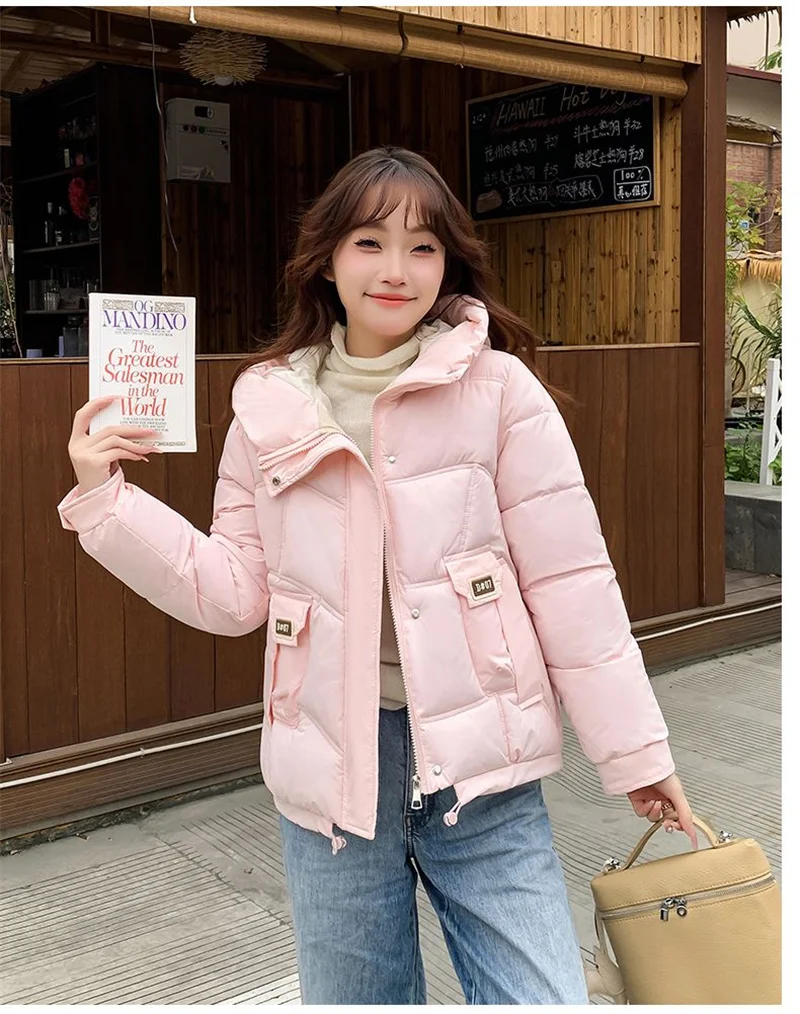 Hooded Down Fashion Cotton Coat Cotton Coat Winter Short Edition 2024 New Korean Version Slim Fit Thick Coat Cotton Coat