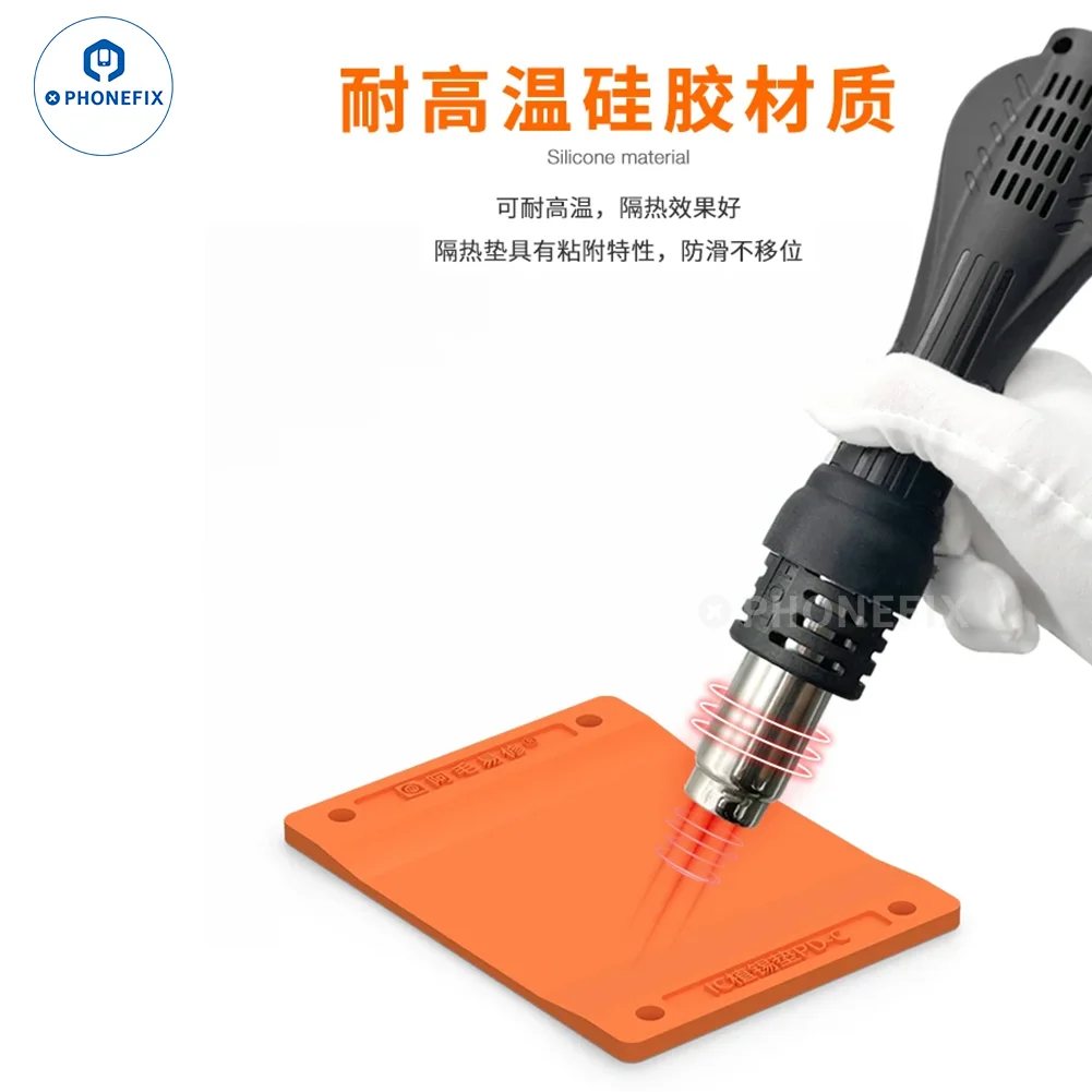 AMAOE PD-C Planting Tin Pad Universal Magnetic BGA Reballing Platform for iPhone 6-15 Phone CPU IC Rework Adsorption Silicon Mat