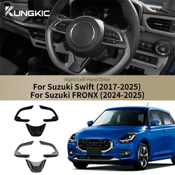 Carbon Fiber Style Car Steering Wheel Button Bottom Frame ABS Sticker For Suzuki SWIFT 2017-2024 2025 Suzuki Fronx 2024 2025