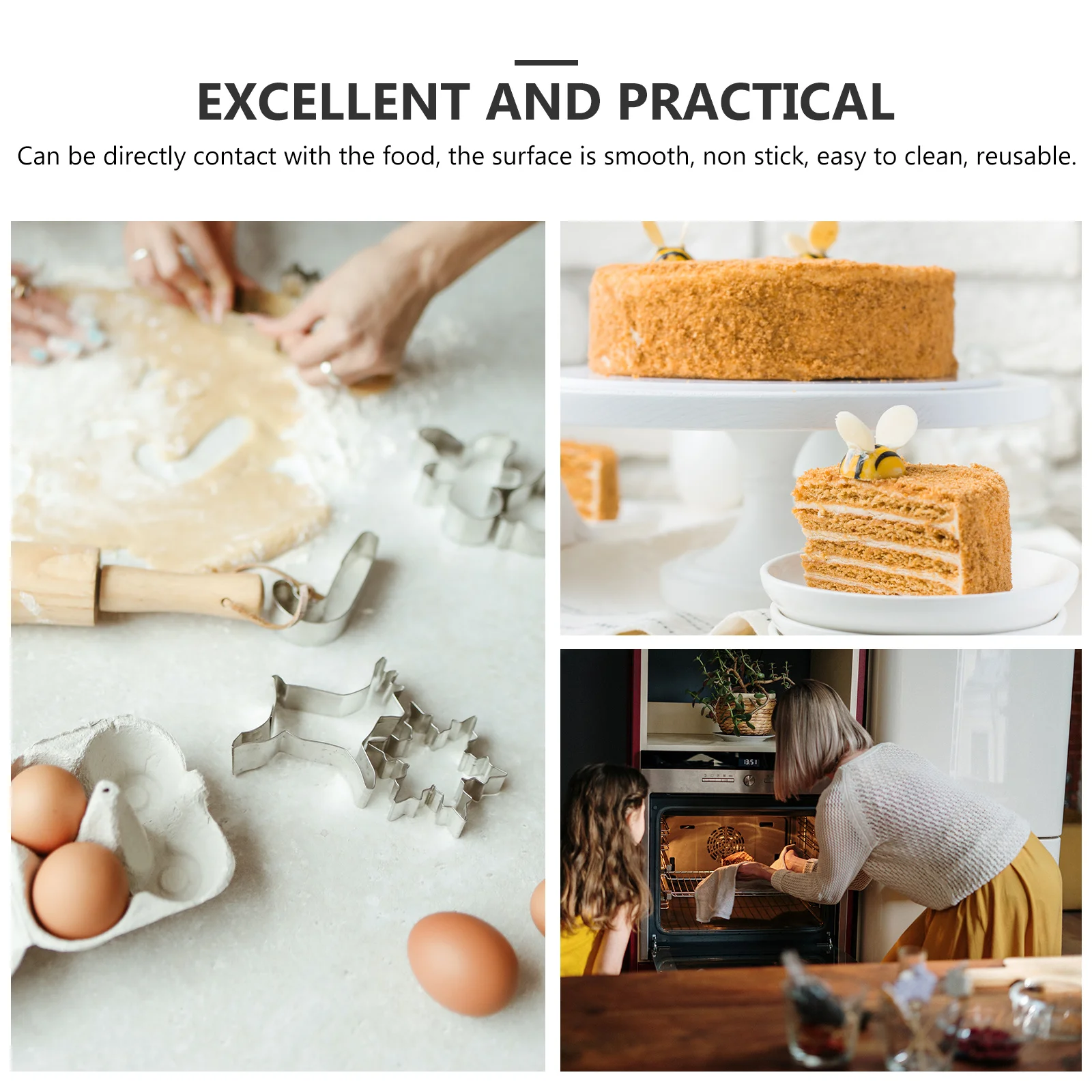 

12Pcs Cake Stencils Safe Pet Material Smooth Non Stick Reusable Templates for DIY Cake Decorating Baking Supplies