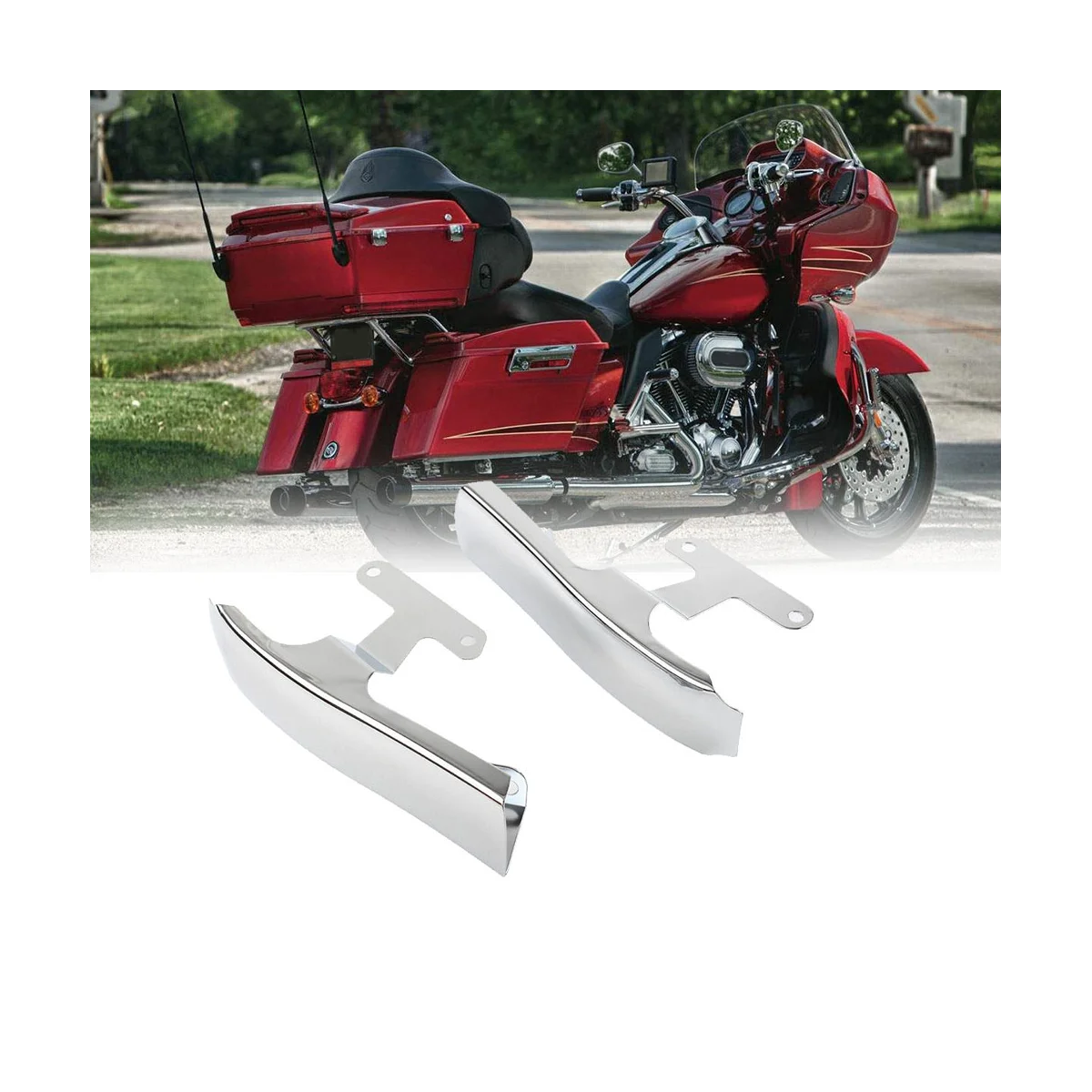 1Pair Motorcycle Rear Fender Bracket Saddlebag Filler Panels for Harley Touring Electra Street Road Glide King 09-13,B