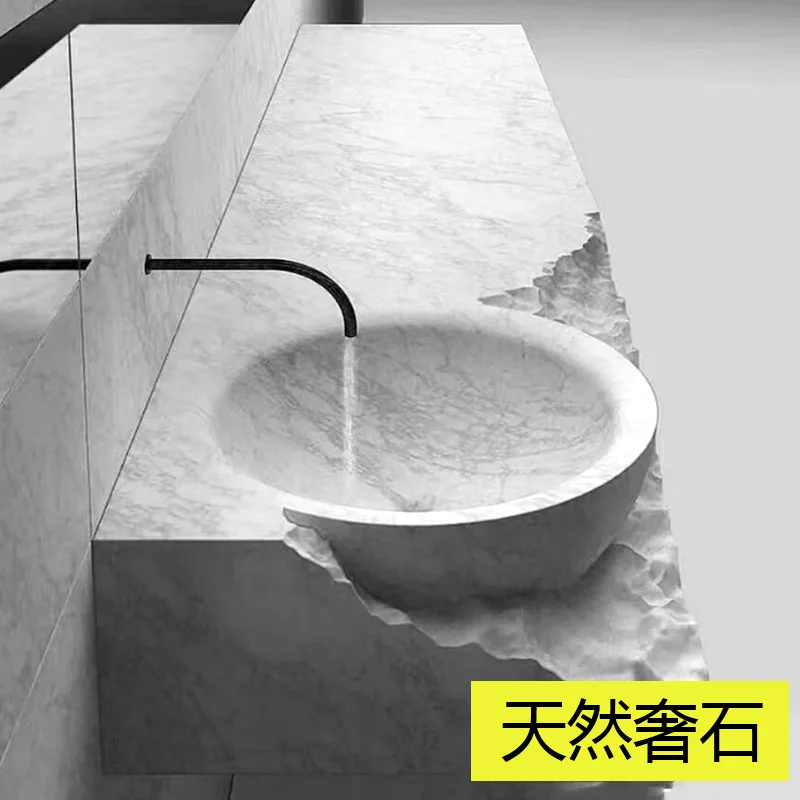 

Новый натуральный камень, бесшовная встроенная каменная плита, шкаф для ванной комнаты, комбинированный двойной умывальник, умывальник для лица, унитаз, умывальник