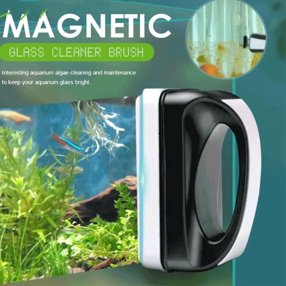 فرشاة تنظيف حوض السمك المغناطيسية القوية على الوجهين، فرشاة تنظيف حوض السمك العائمة مع تصميم موجة مكشطة #2