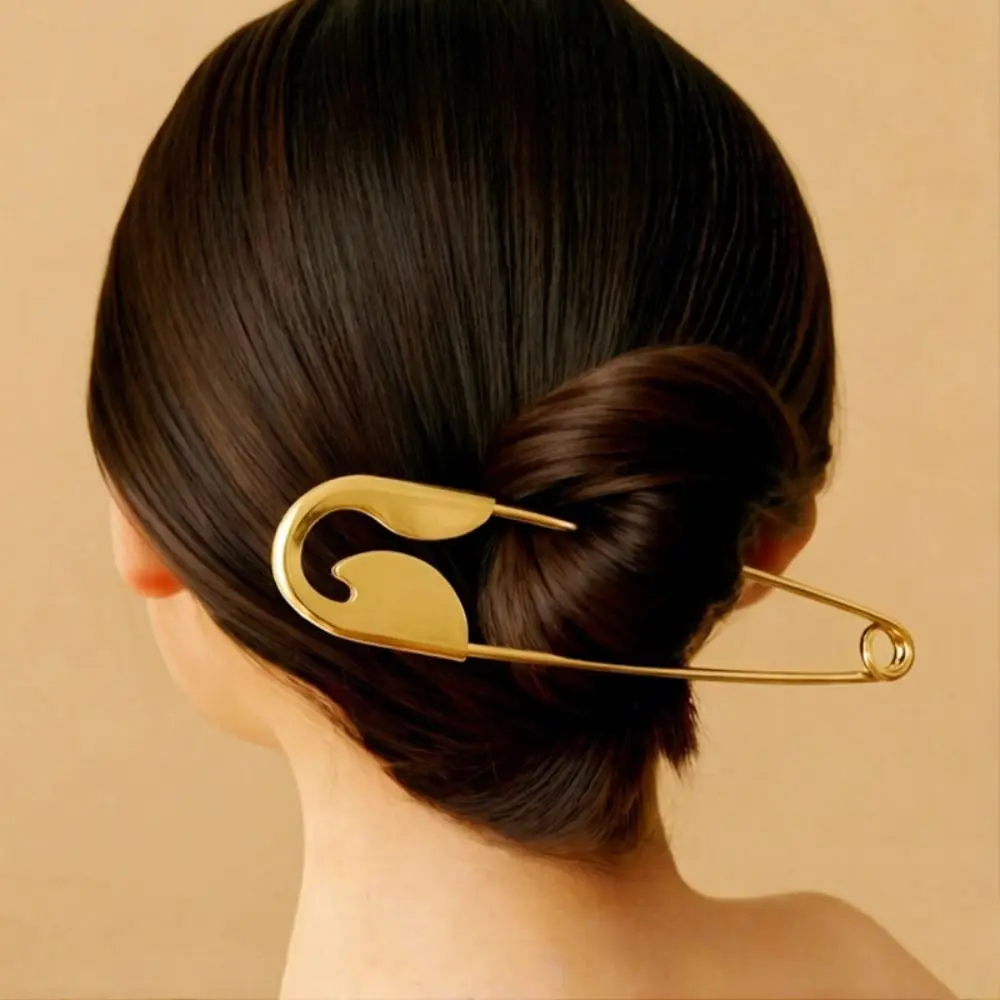 Creative Large Brooch Brooch Shaped Hair Clip Silver Exaggerated Pin Hairpin Golden Geometry Metal Shark Clip Female