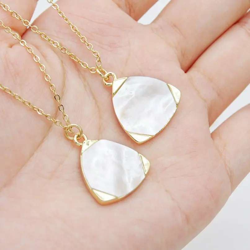 

Copper Chain Necklace Gold Color White Shell 18+2inch Jewelry Special Gift For Women