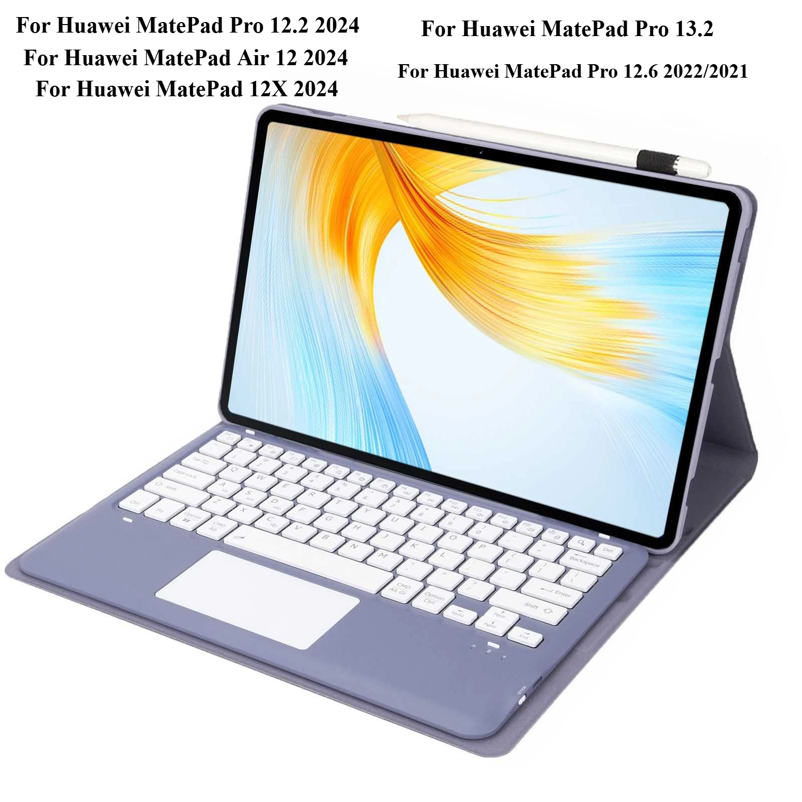 

Чехол с сенсорной панелью и клавиатурой для Huawei MatePad Pro 12,2 Air 12X 12X 2024 Pro 13,2 12,6 дюймов, чехол для планшета из искусственной кожи