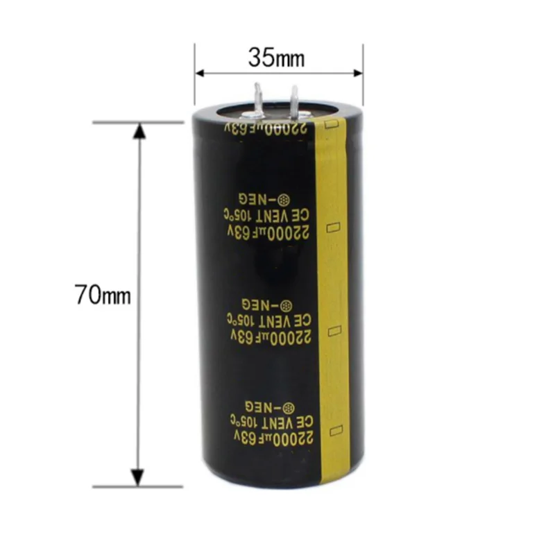 Imagem -03 - Áudio Alumínio Capacitor Eletrolítico 25v 35v 50v 63v 80v Capacitor de Alta Qualidade Pcs Lot 22000uf