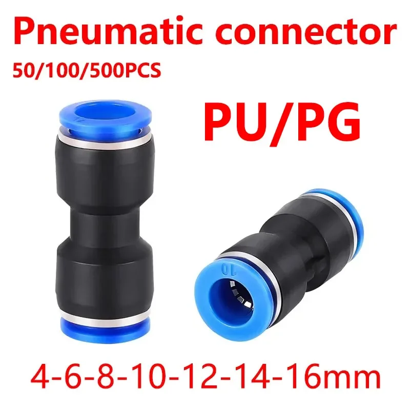 

Pu Pneumatic Fittings Plastic Connector PG 4mm 6mm 8mm 10/12/14mm 16mmAir water Hose Tube Push in Straight Gas Quick Connectors