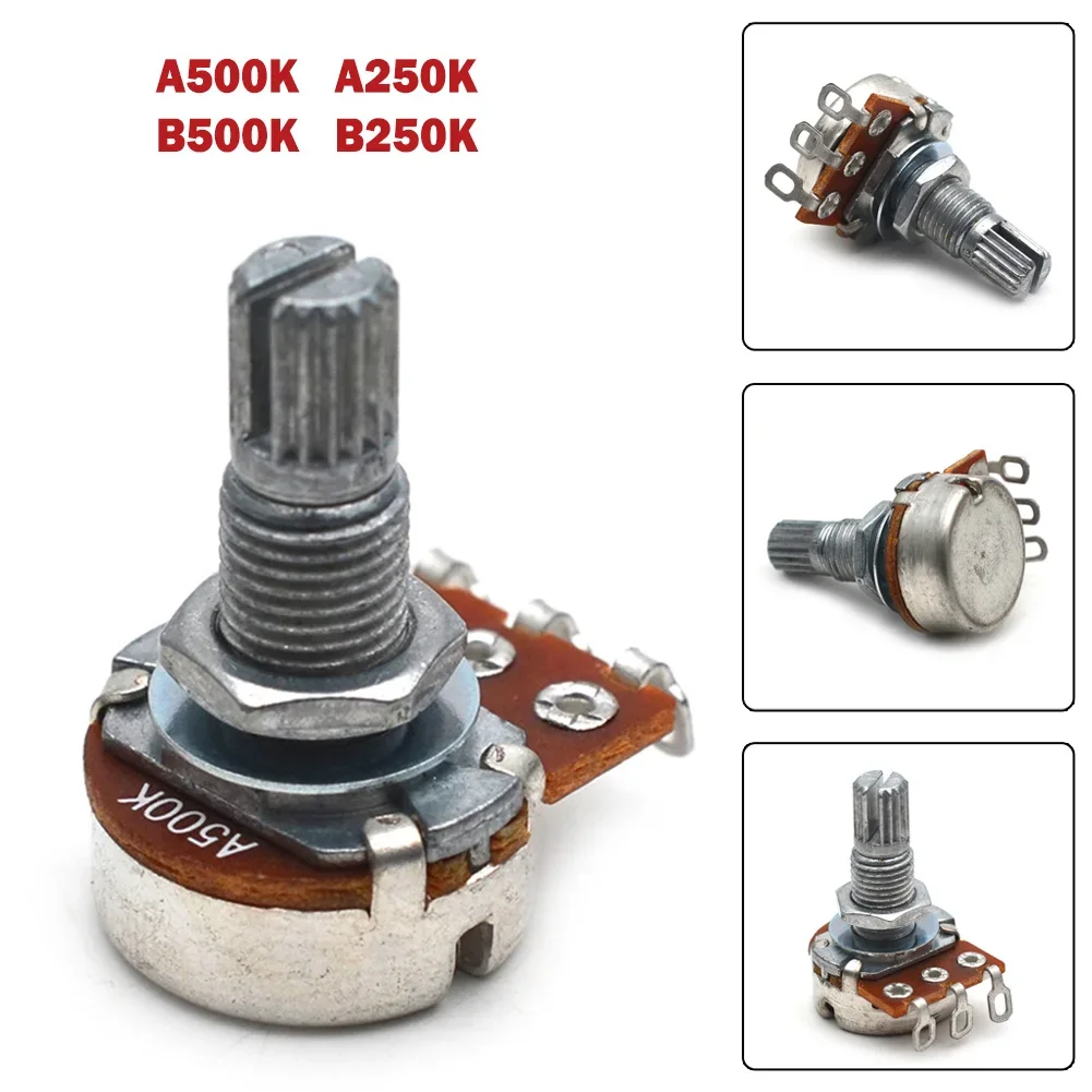 

Short Shaft Linear Pot Guitar Tone Potentiometer A500K B500K A250K B250K Tone Volume 15/18mm Shaft Parts For Electric Guitar