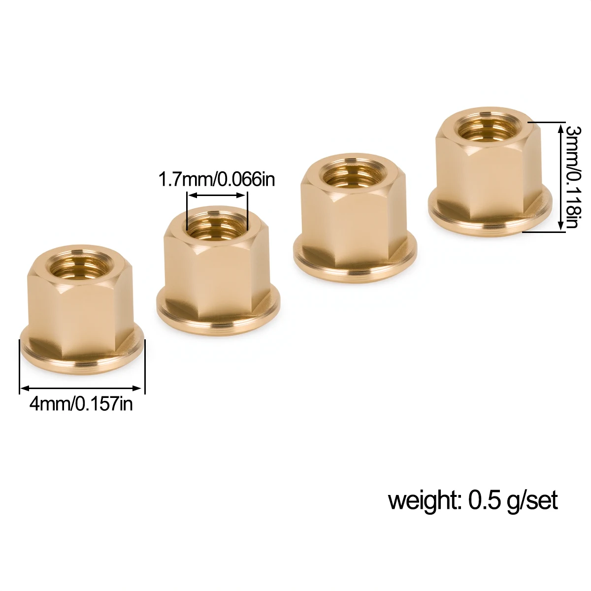 Brass Wheel Hub Nut with Socket Tools for 1/30 RC Crawler Axial SCX30 Accessories Upgrade Part